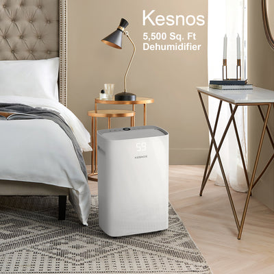 Kesnos 50/100 Pints 4500/5500 Sq. Ft Large Dehumidifier for Home - Intelligent Control Panel, Front Display, 24 Hr Timer