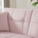 Sersper 69-Inch Adjustable Velvet Sofa Bed - 3-Position Recline, Thick Cushions, Gold Legs, 2 Pillows, Built-in Cup Holder, Pink