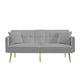 Sersper 69-Inch Adjustable Velvet Sofa Bed - 3-Position Recline, Thick Cushions, Gold Legs, 2 Pillows, Built-in Cup Holder, Grey