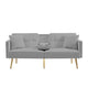 Sersper 69-Inch Adjustable Velvet Sofa Bed - 3-Position Recline, Thick Cushions, Gold Legs, 2 Pillows, Built-in Cup Holder, Grey