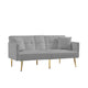 Sersper 69-Inch Adjustable Velvet Sofa Bed - 3-Position Recline, Thick Cushions, Gold Legs, 2 Pillows, Built-in Cup Holder, Grey