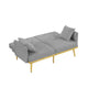 Sersper 59-Inch Velvet Sofa Bed - Adjustable Backrest, Thick Cushions, Metal Legs, 2 Pillows, Separate Back Design, Grey