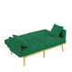 Sersper 59-Inch Convertible Velvet Sofa Bed - 3-Position Backrest, Thick Cushions, Metal Legs, 2 Pillows, Split Back Design, Green