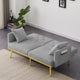 Sersper 59-Inch Velvet Sofa Bed - Adjustable Backrest, Thick Cushions, Metal Legs, 2 Pillows, Separate Back Design, Grey