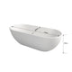 Sersper White Stone Resin Freestanding Oval Soaking Bathtub - Flatbottom, Solid Surface, Brass Drain