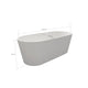 Sersper 63 in. Stone Resin Freestanding Soaking Bathtub - White, Flatbottom, Solid Surface, Oval Shape, with Drain