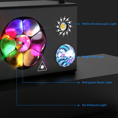 Missyee DJ Lights 4 in 1 Projector Lights, LED Pattern Lights, Strobe Light, Sound Activated Stage Lights