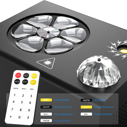 Missyee DJ Lights 4 in 1 Projector Lights, LED Pattern Lights, Strobe Light, Sound Activated Stage Lights